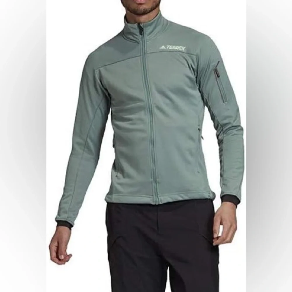 New adidas Terrex Green Men's unisex zip up insulated lightweight Jacket Sz sm